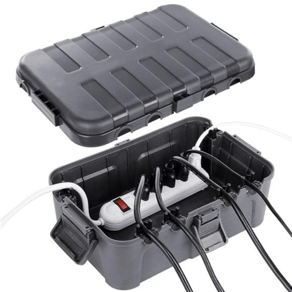 Outdoor Electrical Box,  Waterproof Extension Cord Safety Cover, Large , Gray - Picture 1 of 5